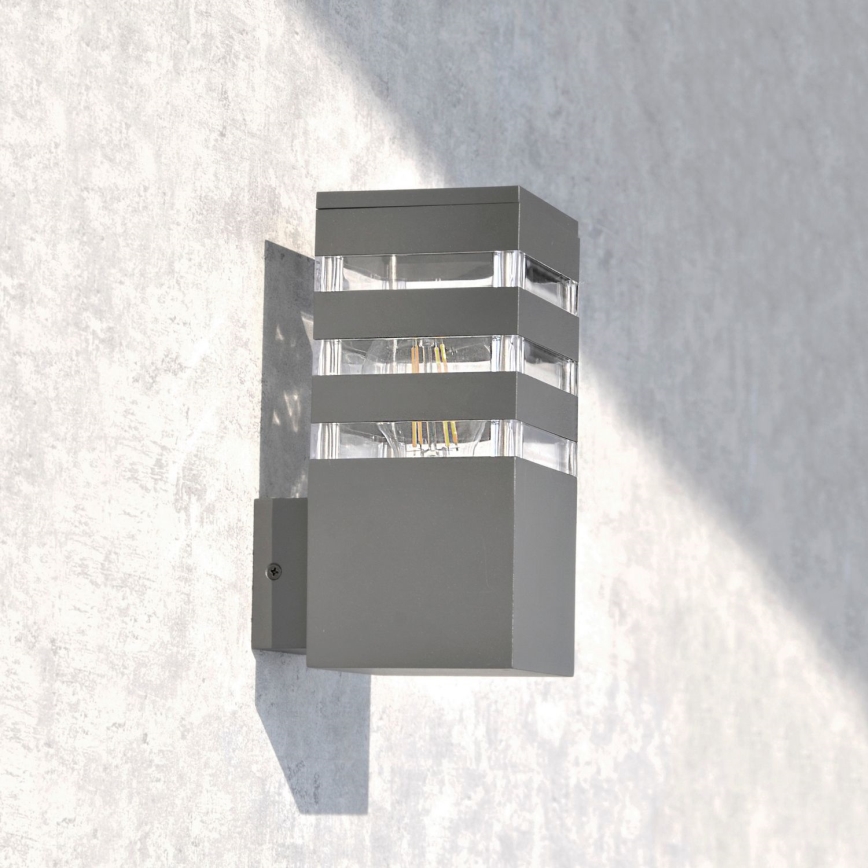 LED RGBW dimbaar buitenwandlamp TEKSAS 1xE27/12W/230V 2700-6500K IP44 antraciet