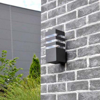 LED RGBW dimbaar buitenwandlamp TEKSAS 1xE27/12W/230V 2700-6500K IP44 antraciet