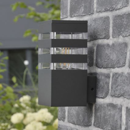 LED RGBW dimbaar buitenwandlamp TEKSAS 1xE27/9W/230V 2700-6500K Wi-Fi IP44 antraciet