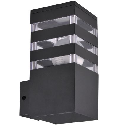 LED RGBW dimbaar buitenwandlamp TEKSAS 1xE27/9W/230V 2700-6500K Wi-Fi IP44 antraciet