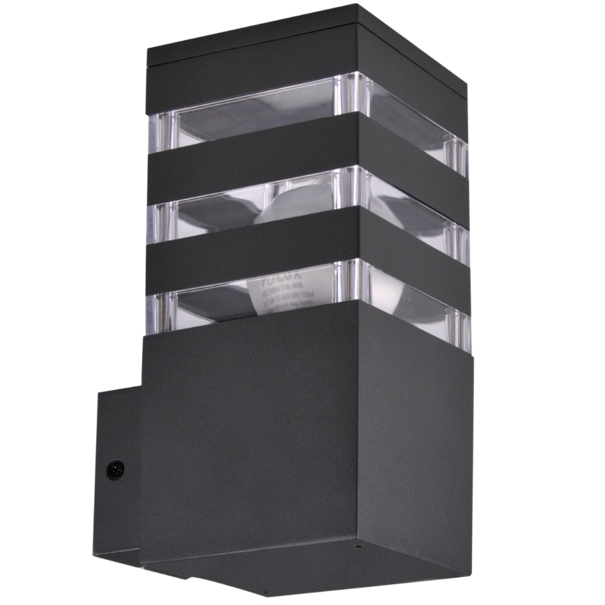 LED RGBW dimbaar buitenwandlamp TEKSAS 1xE27/9W/230V 2700-6500K Wi-Fi IP44 antraciet