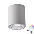 Dimbare LED RGBW inbouwspot JUPITER 1xE27/6,5W/230V 2700-6500K Wi-Fi Ø 9,8 cm grijs
