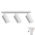 Dimbare LED RGBW inbouwspot voor de badkamer TURYN 3xGU10/6,5W/230V 2700-6500K Wi-Fi IP44 wit