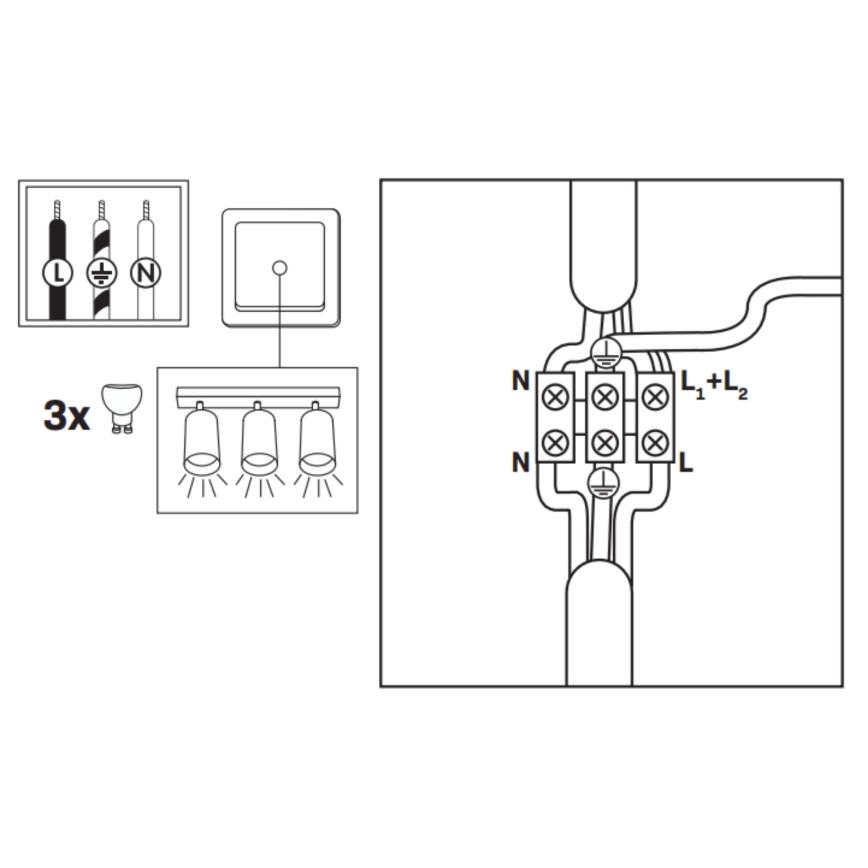 Dimbare LED RGBW inbouwspot voor de badkamer TURYN 3xGU10/6,5W/230V 2700-6500K Wi-Fi IP44 wit