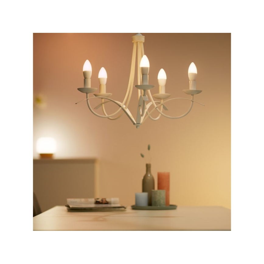 Dimbare LED RGBW Lamp C37 E14/4,9W/230V 2200-6500K CRI 90 Wi-Fi -WiZ