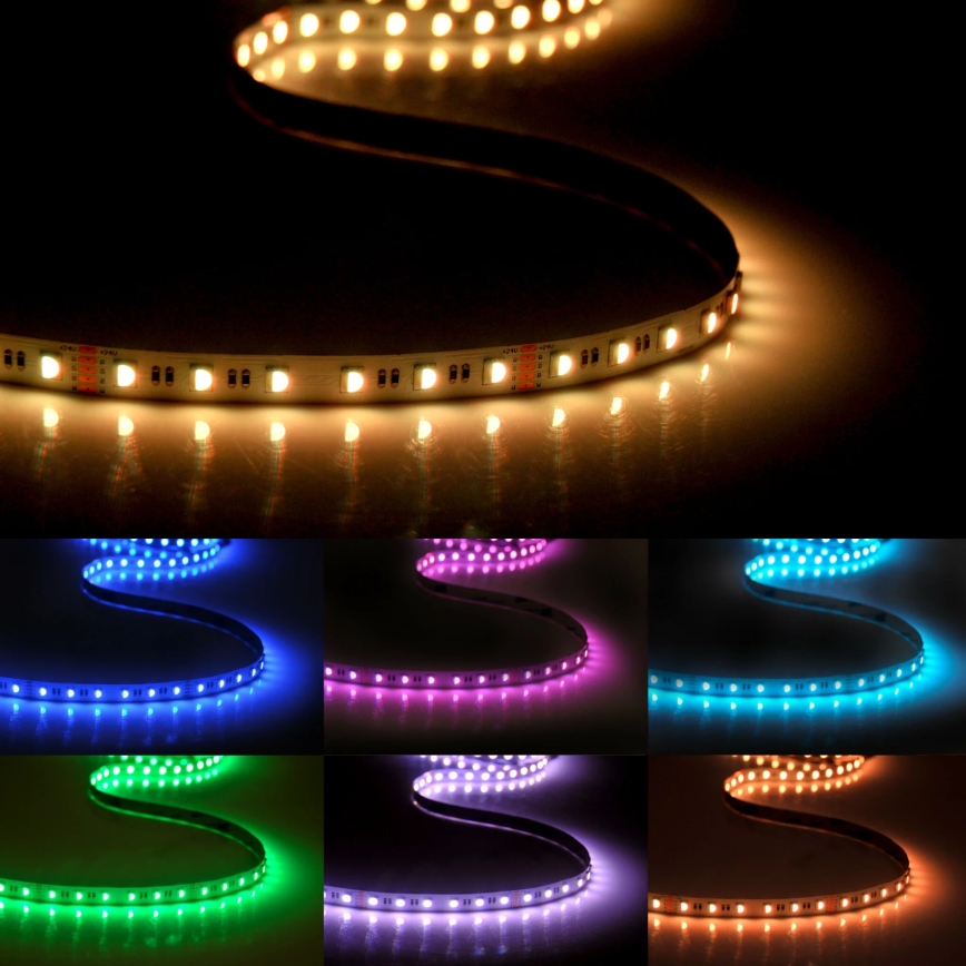 Dimbare LED RGBW Strip 3m LED/22W/24/230V + afstandsbediening