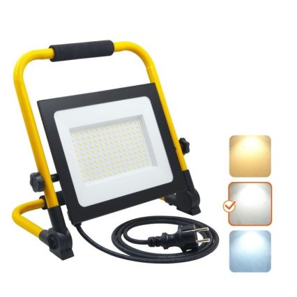 Dimbare LED schijnwerper TIGRA LED/100W/4000K IP54 zwart/geel