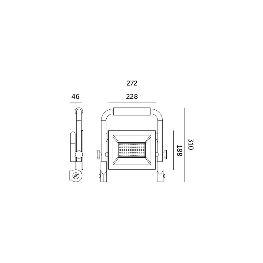 Dimbare LED schijnwerper TIGRA LED/100W/4000K IP54 zwart/geel