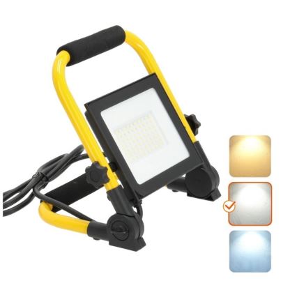 Dimbare LED schijnwerper TIGRA LED/50W/4000K IP54 zwart/geel