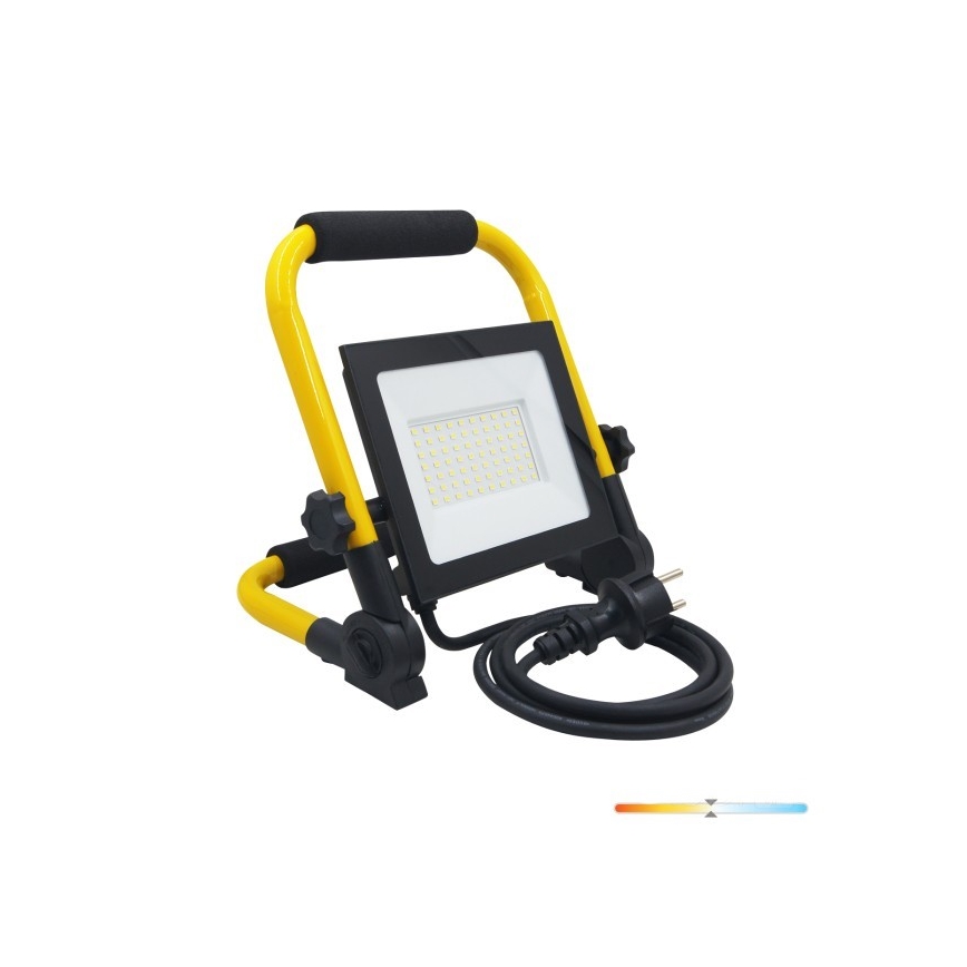 Dimbare LED schijnwerper TIGRA LED/50W/4000K IP54 zwart/geel