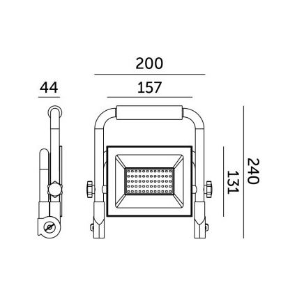 Dimbare LED schijnwerper TIGRA LED/50W/4000K IP54 zwart/geel