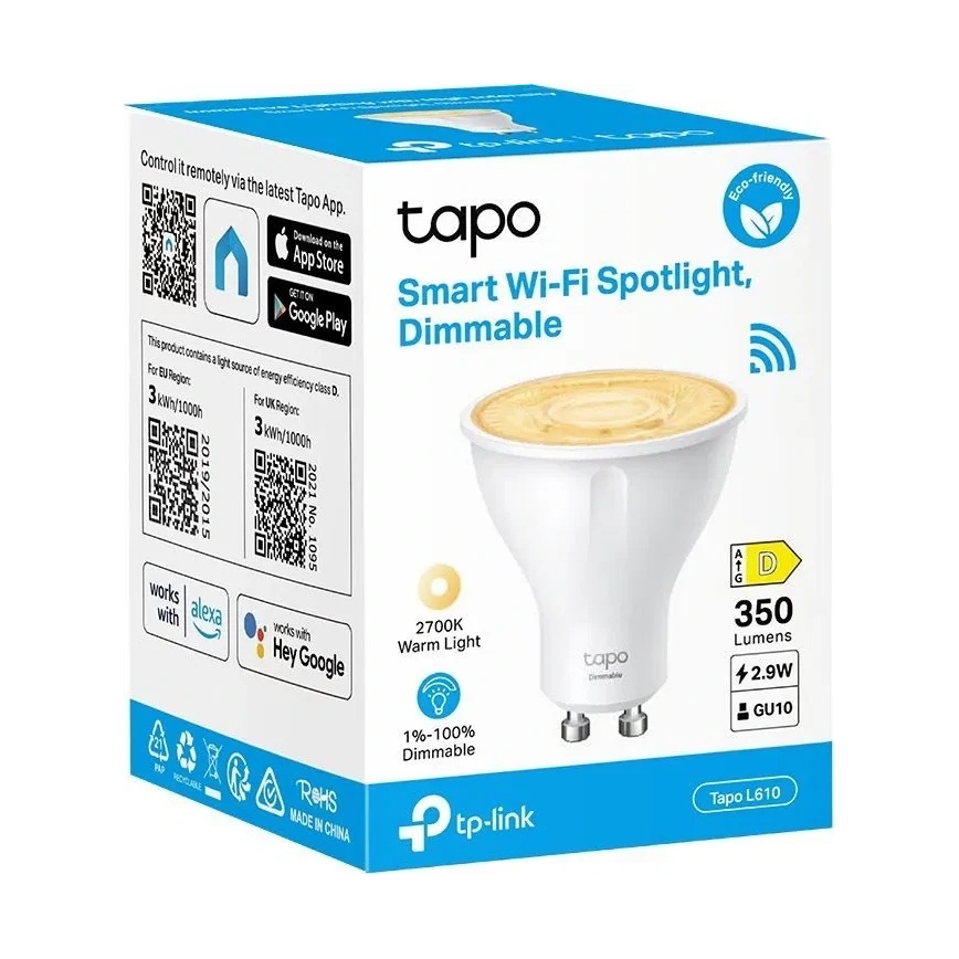 Dimbare LED-spot GU10/2,9W/230V 2700K Wi-Fi - TP-Link