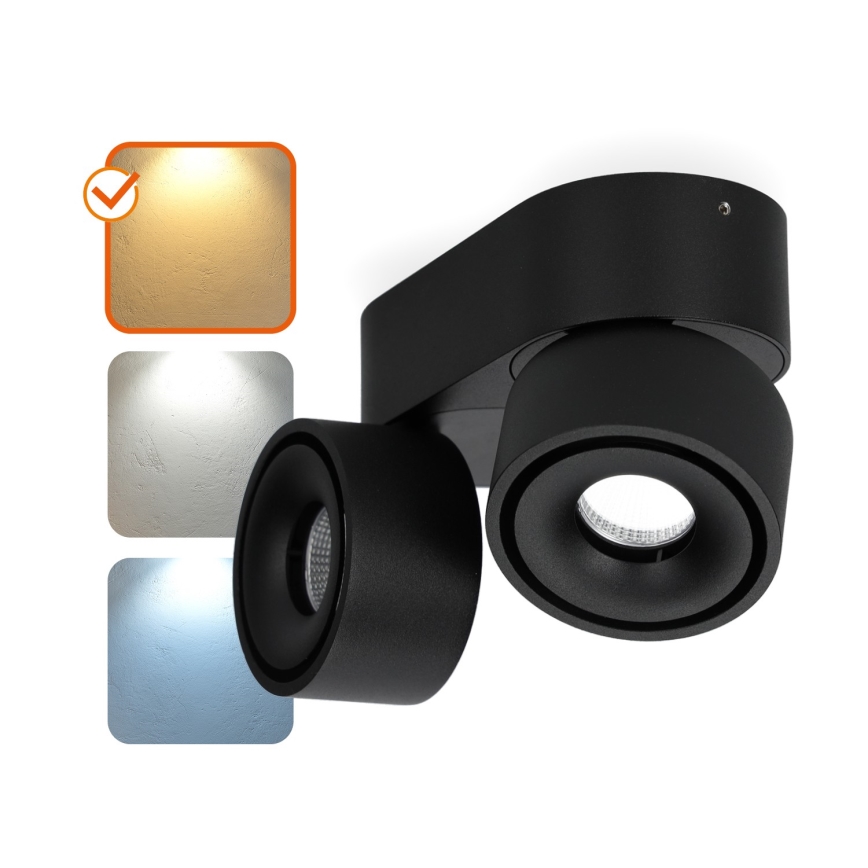 Dimbare LED Spot LAHTI MINI 2xLED/9W/230V 3000K CRI 90 zwart