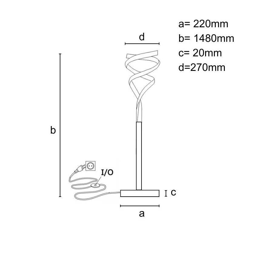 Dimbare LED Staande lamp LED/50W/230V 3000-6500K grijs + afstandsbediening