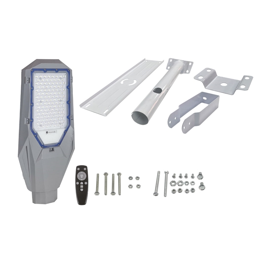 LED-dimbare straatlamp met schemersensor en zonnepaneel LED/200W/20000 mAh 6500K IP65 grijs