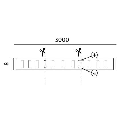 Dimbare LED strip LED/25W/230V 3m 3000K