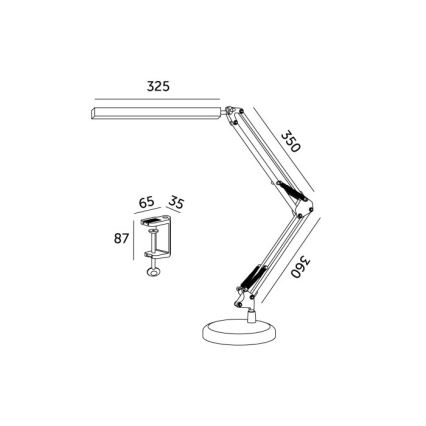 Dimbare LED tafellamp 2in1 USB TENUIX LED/14W/5V 3000-6000K wit
