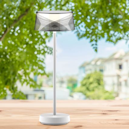 LED Dimbaar aanraken buitenshuis tafellamp CASABLANCA LED/3,4W/5V USB 3600 mAh IP44 wit