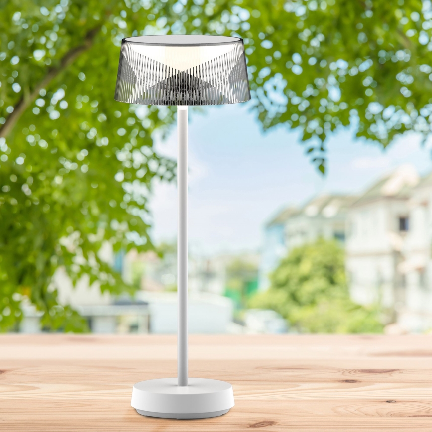 LED Dimbaar aanraken buitenshuis tafellamp CASABLANCA LED/3,4W/5V USB 3600 mAh IP44 wit