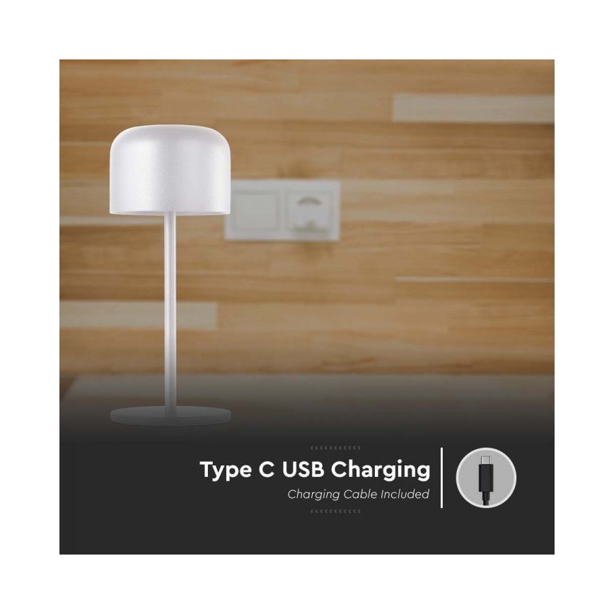 LED Dimbare oplaadbare touch tafellamp LED/1,5W/5V 2700-5700K IP54 2200 mAh wit