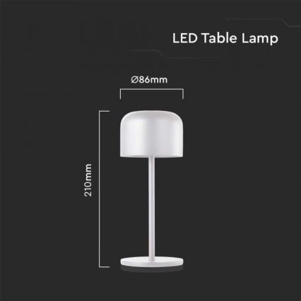 LED Dimbare oplaadbare touch tafellamp LED/1,5W/5V 2700-5700K IP54 2200 mAh wit