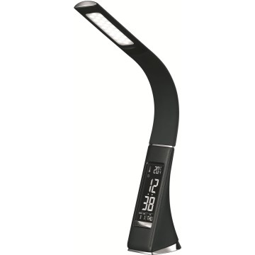 Dimbare LED-tafellamp met aanraakbediening en display LED/7W/5V, zwart