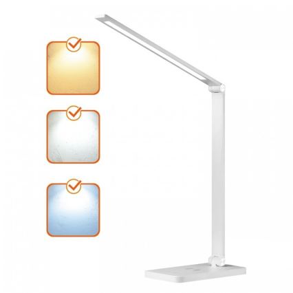 LED-dimbare bureaulamp met draadloze QI-oplaadfunctie NOBLITE Q LED/7W/230V 3000/4000/6500K wit