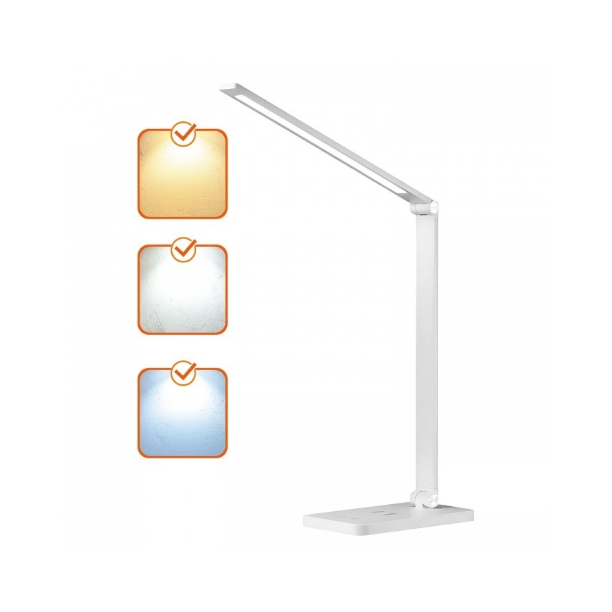 LED-dimbare bureaulamp met draadloze QI-oplaadfunctie NOBLITE Q LED/7W/230V 3000/4000/6500K wit