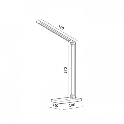 LED-dimbare bureaulamp met draadloze QI-oplaadfunctie NOBLITE Q LED/7W/230V 3000/4000/6500K wit