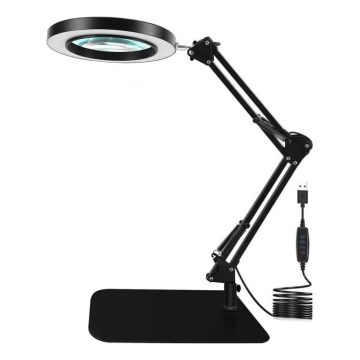Dimbare LED tafellamp met een vergrootglas LED/11W/5V 3000-6000K zwart