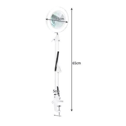 Dimbare LED tafellamp met een vergrootglas ​ LED/6W/5V 3000K/4000K/6000K wit