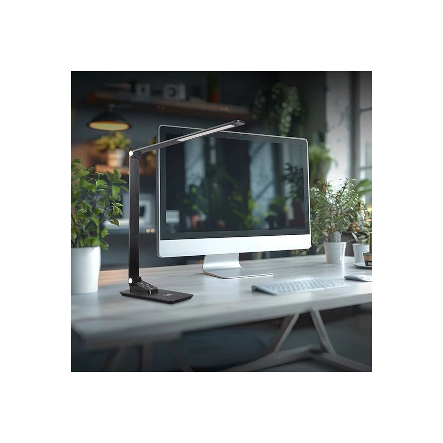 Dimbare LED tafellamp met USB LED/7W/230V 3000K/4000K/5500K zwart