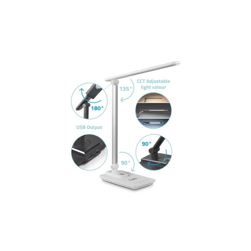 Dimbare LED tafellamp met USB LED/9W/230V 3000K/4000K/5500K wit