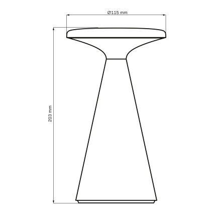 LED Dimbaar aanraken buitenshuis tafellamp PAROS LED/1,8W/5V USB 1800 mAh IP44 zwart