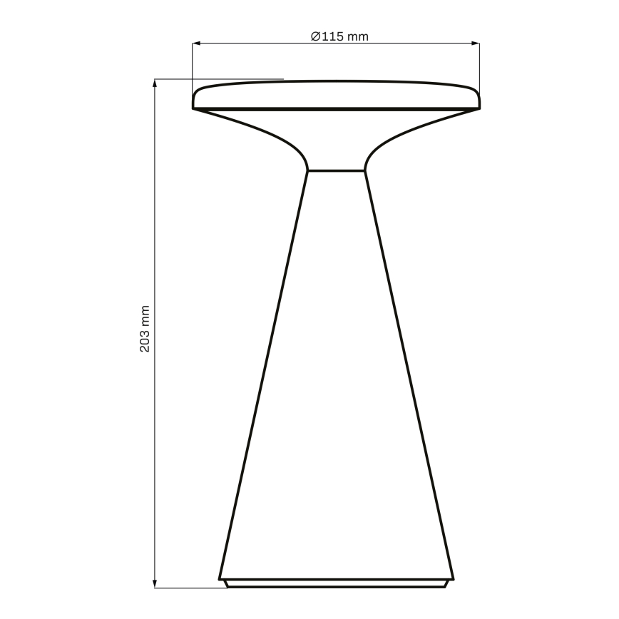 LED Dimbaar aanraken buitenshuis tafellamp PAROS LED/1,8W/5V USB 1800 mAh IP44 zwart