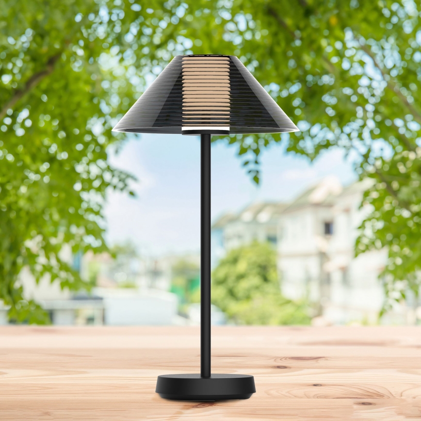 LED Dimbaar aanraken buitenshuis tafellamp SERENGETI LED/3,4W/5V USB 3600 mAh IP44 zwart