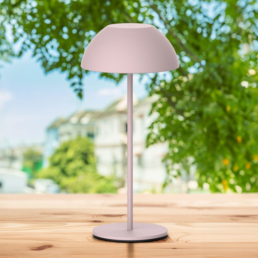 LED Dimbaar aanraken buitenshuis tafellamp TANZANIA LED/1,8W/5V USB 1800 mAh IP44 roze