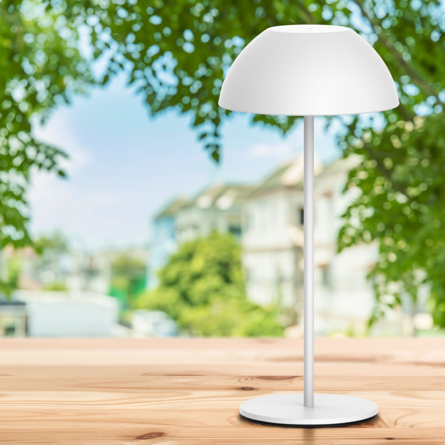 LED Dimbaar aanraken buitenshuis tafellamp TANZANIA LED/1,8W/5V USB 1800 mAh IP44 wit