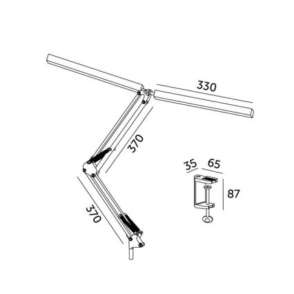 Dimbare LED tafellamp TENUIX DUO 2xLED/14W/230V 3000-6000K wit