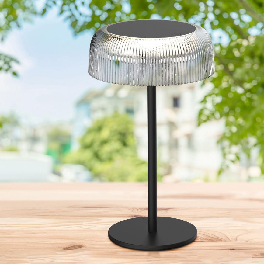LED Dimbaar aanraken buitenshuis tafellamp TRYPOLIS LED/2W/5V USB 1800 mAh IP44 zwart