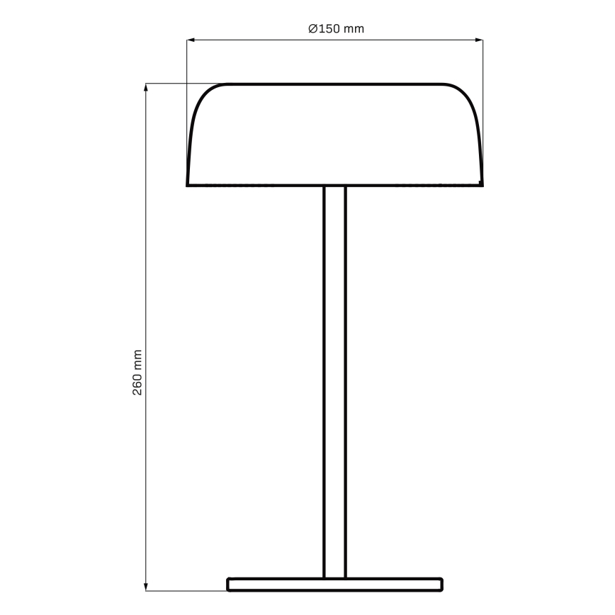 LED Dimbaar aanraken buitenshuis tafellamp TRYPOLIS LED/2W/5V USB 1800 mAh IP44 zwart