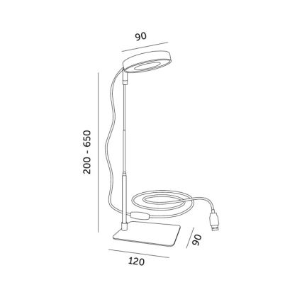 Dimbare LED-tafellamp voor plantenkweek VERDI LED/5W/5V 1300K CRI 95 wit