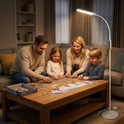 Dimbare LED-vloerlamp TEILO LED/10W/230V 3000/4000/6500K wit + afstandsbediening