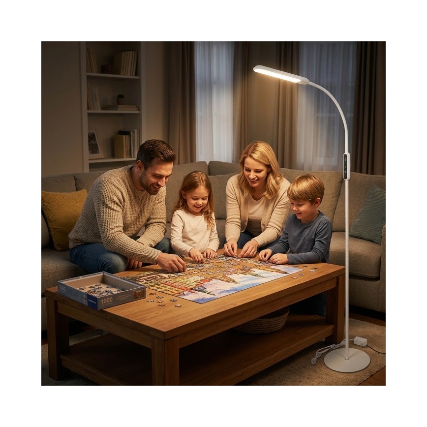 Dimbare LED-vloerlamp TEILO LED/10W/230V 3000/4000/6500K wit + afstandsbediening