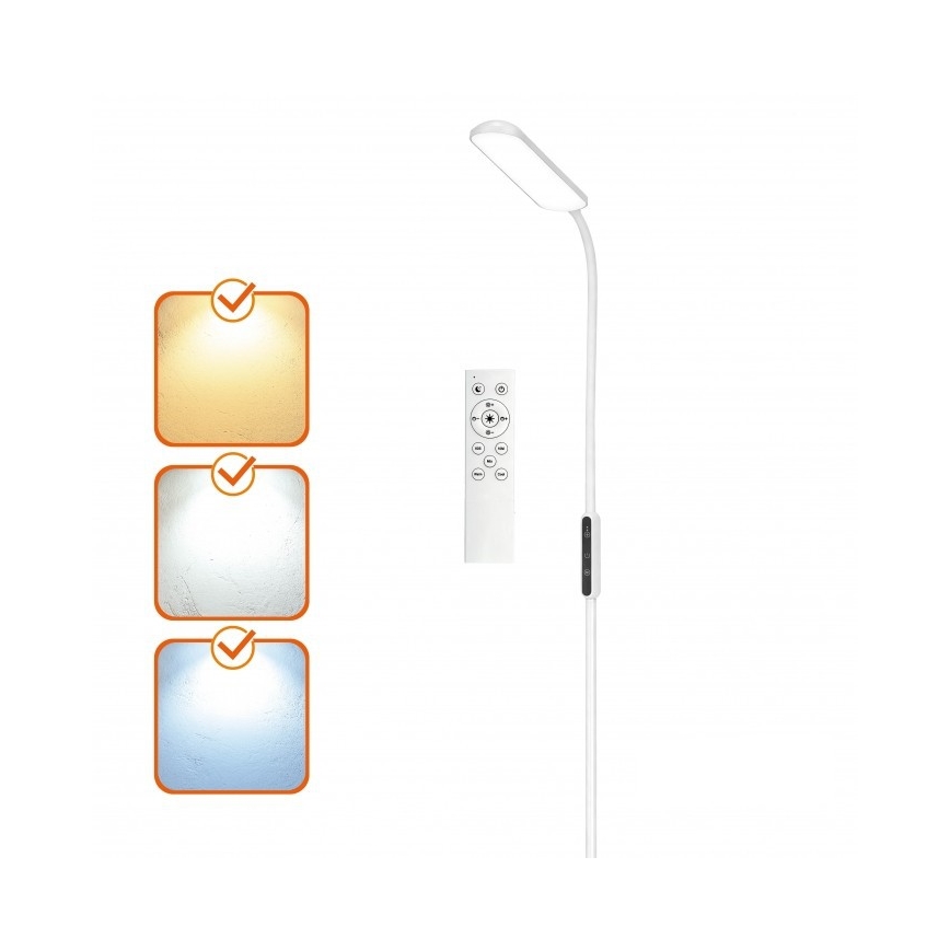 Dimbare LED-vloerlamp TEILO LED/10W/230V 3000/4000/6500K wit + afstandsbediening