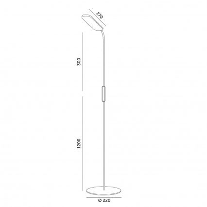Dimbare LED-vloerlamp TEILO LED/10W/230V 3000/4000/6500K wit + afstandsbediening