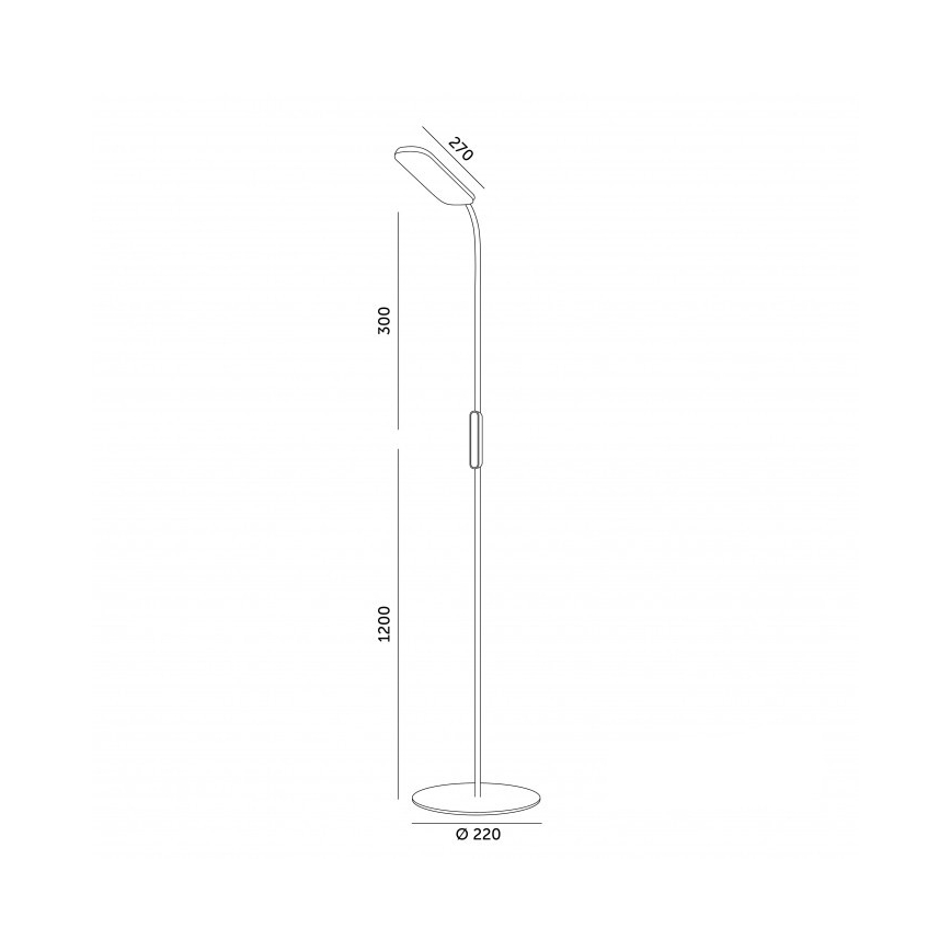 Dimbare LED-vloerlamp TEILO LED/10W/230V 3000/4000/6500K wit + afstandsbediening