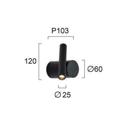 Dimbare LED-wandspot PLANET LED/4W/230V zwart