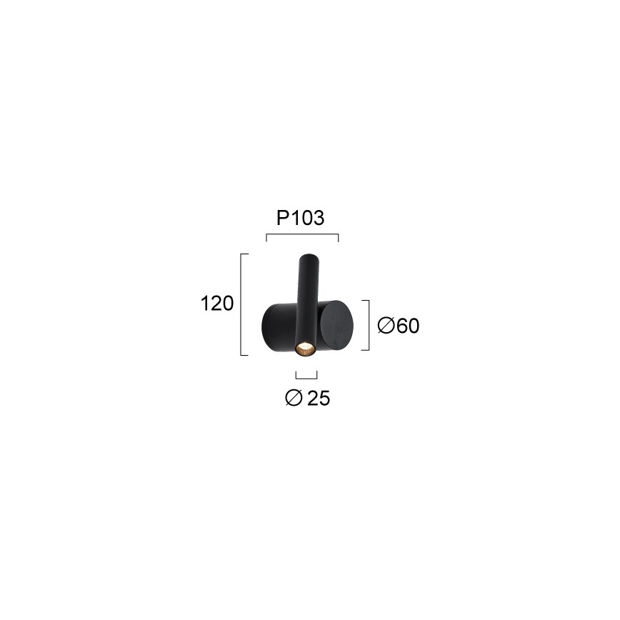 Dimbare LED-wandspot PLANET LED/4W/230V zwart