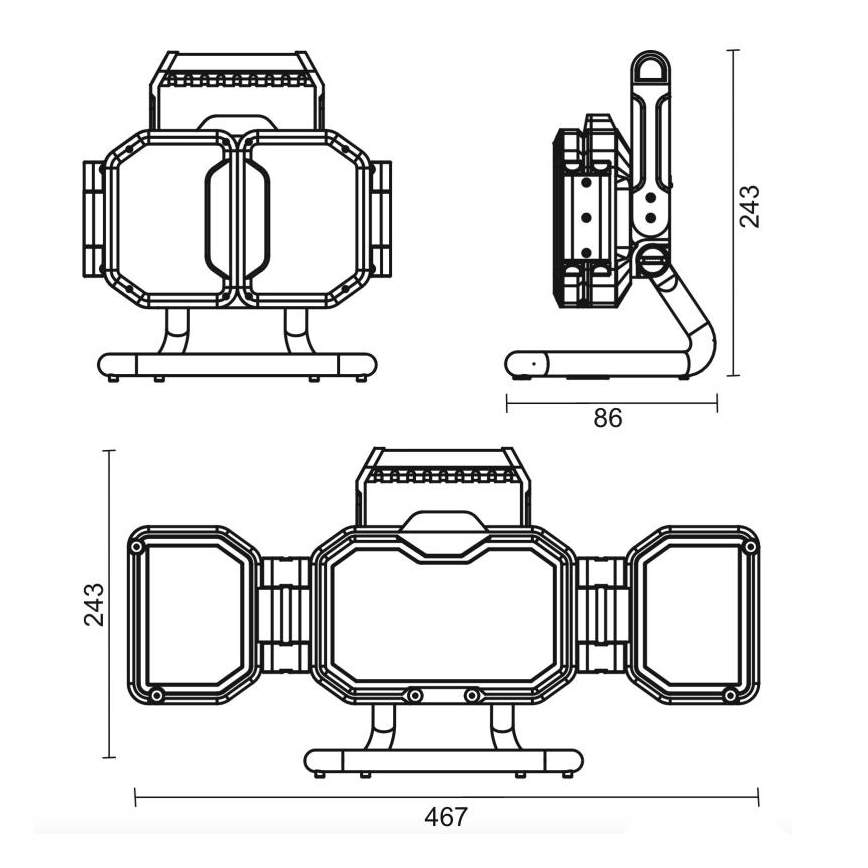 Dimbare LED-werklamp LED/50W/5V 12000 mAh IP54